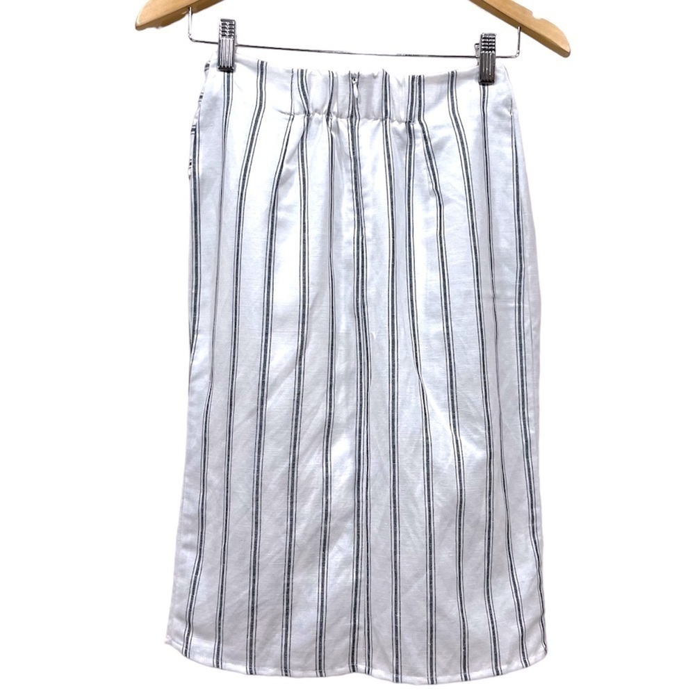 ZARA black and white side tie striped tulip skirt size XS - Picture 4 of 7